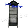 New Outdoor Indoor Flight Aviary Iron Cage Black With Wheels 26x 26x 61 Inch