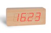 New Red LED Wooden Digital Alarm Clock Desktop Calendar Thermosta Sound Control