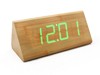 New Green LED Wooden Digital Alarm Clock Desktop Calendar Thermosta Sound Control
