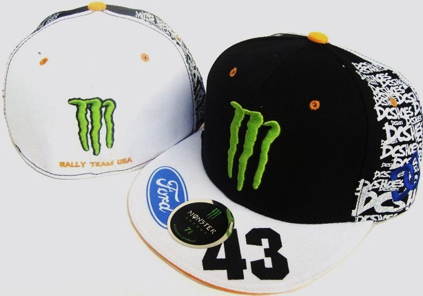 Monster Energy Caps Hats Ken Block Ford Black white DC