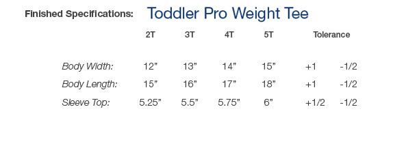 Toddler Size Chart