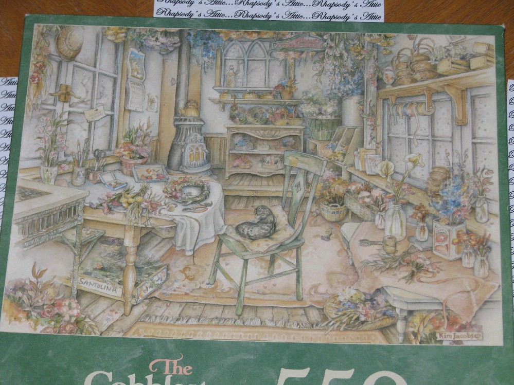 Everlasting Flowers KIM JACOBS sealed 1989 Cobblestone Way Puzzle cat